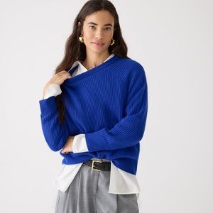 NWT J.Crew Ribbed Cashmere Oversized Crewneck Sweater